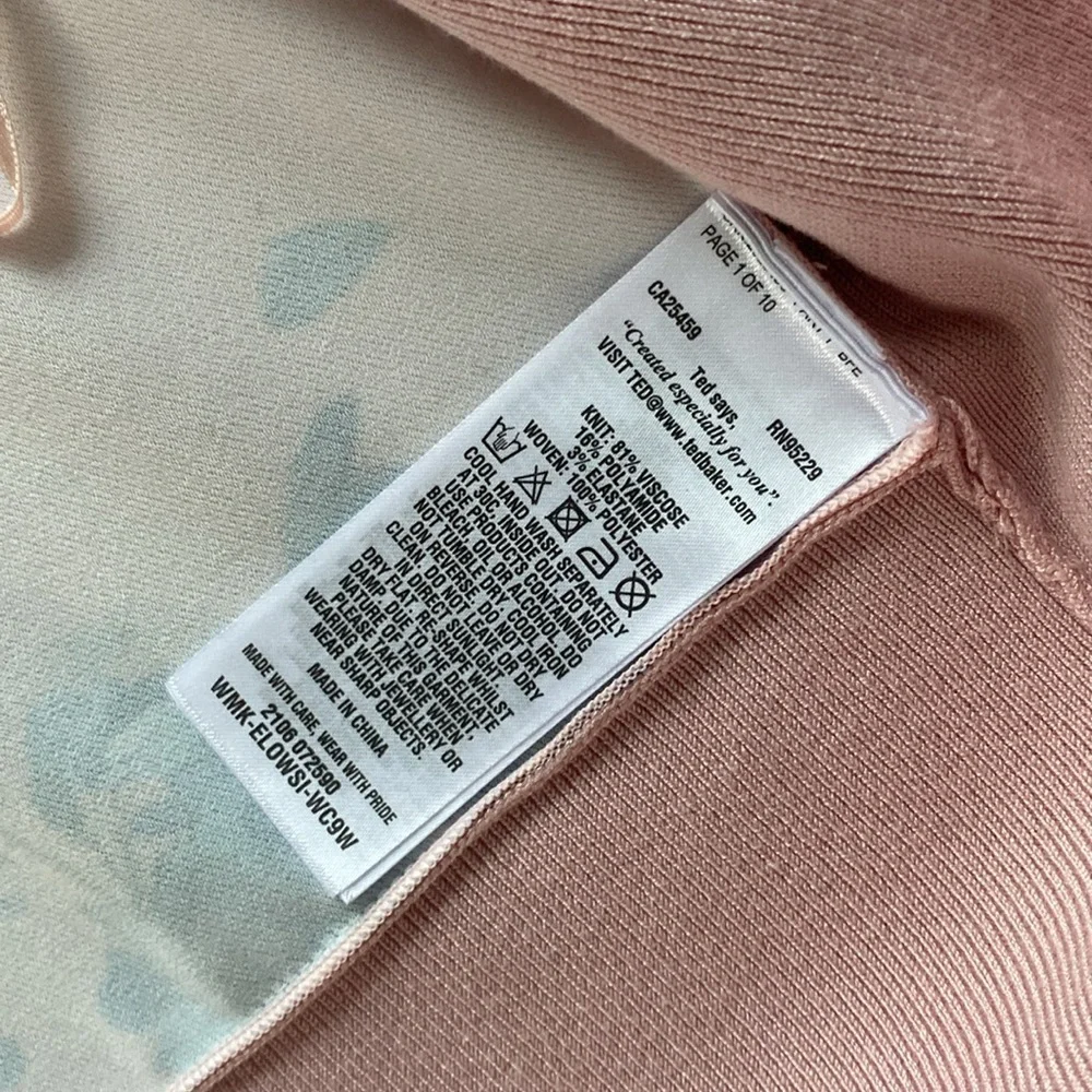 Ted Baker London Elowsi Open Front Pink Floral Back Cardigan Size S - Picture 6 of 9